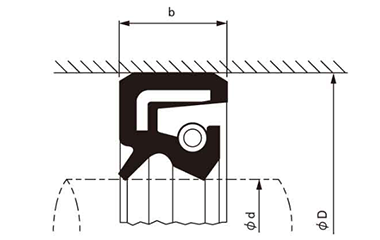 オイルシール UE型(NBR)(武蔵オイルシール)の寸法図
